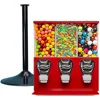 Gumball and Candy Machine with Stand - Red Triple Vending   Interchangeable Canister 1
