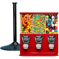 Gumball and Candy Machine with Stand - Red Triple Vending   Interchangeable Canister 1