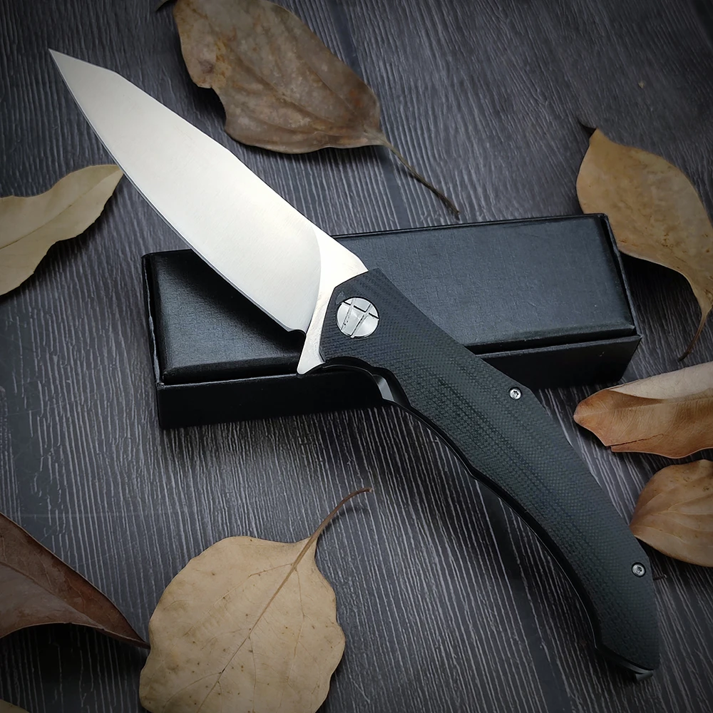 

EDC D2 Steel Utility Outdoor Flipper Blade Knife Hunting Self Defense Survival Pocket Folding Knife Camping G10 Handles Tools