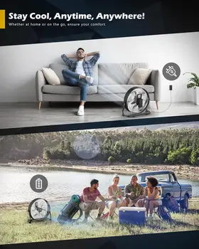 Operated Drum Fan,16 inch Black Industrial High Velocity Floor Fan, Camping Fan 3