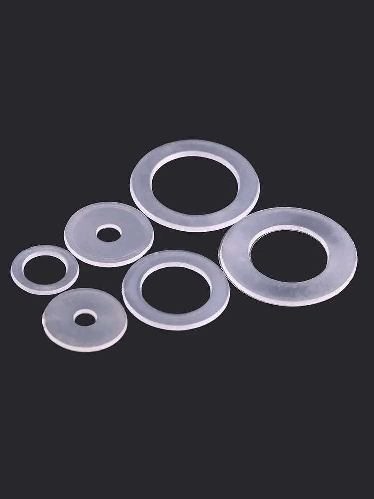 Nylon Washers Plastic Washers M3M4M5M6M8M10M12M14M16M18M20M22 Clear Nylon Plain Plastic Flat Round Gasket PE Transparent Shim Insulating Ring