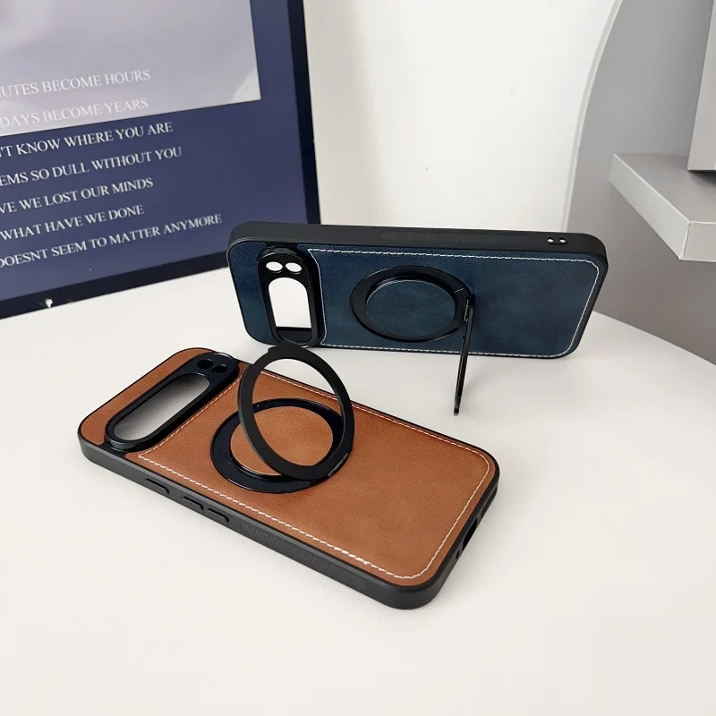 Magsafe Leather Texture Magnetic 360° Rotating Phone Case Cover