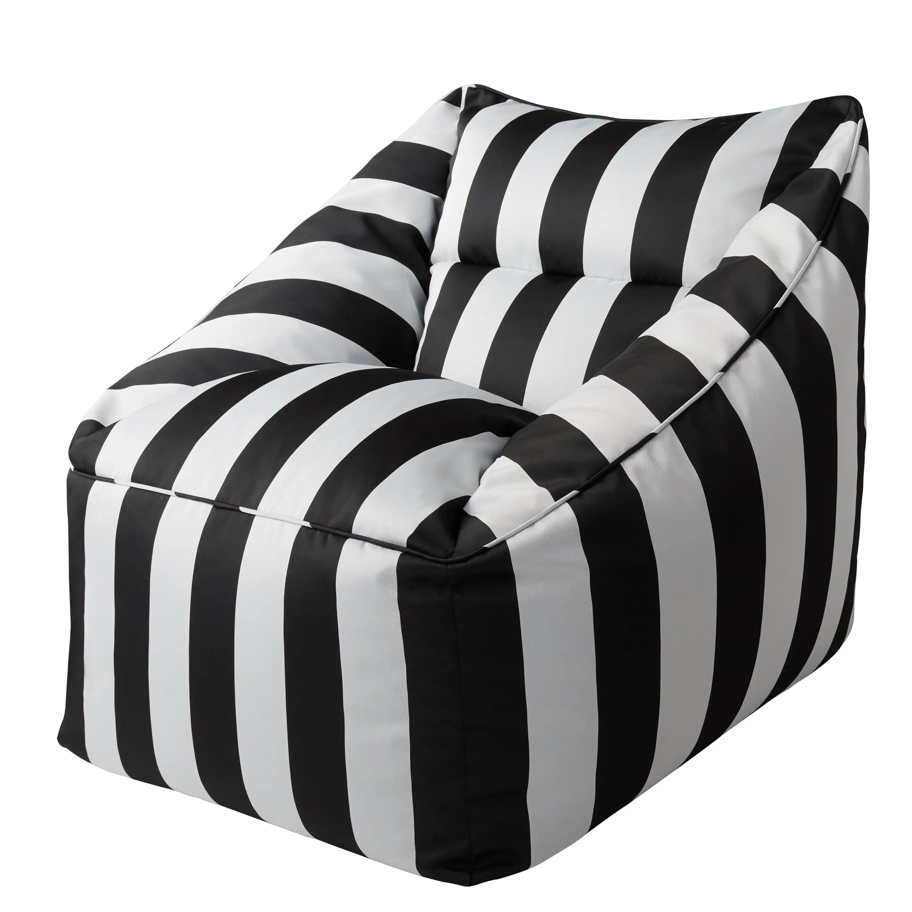 

Better Homes & Gardens Dream Bean Patio Bean Bag Chair, Black and White Cabana Stripes