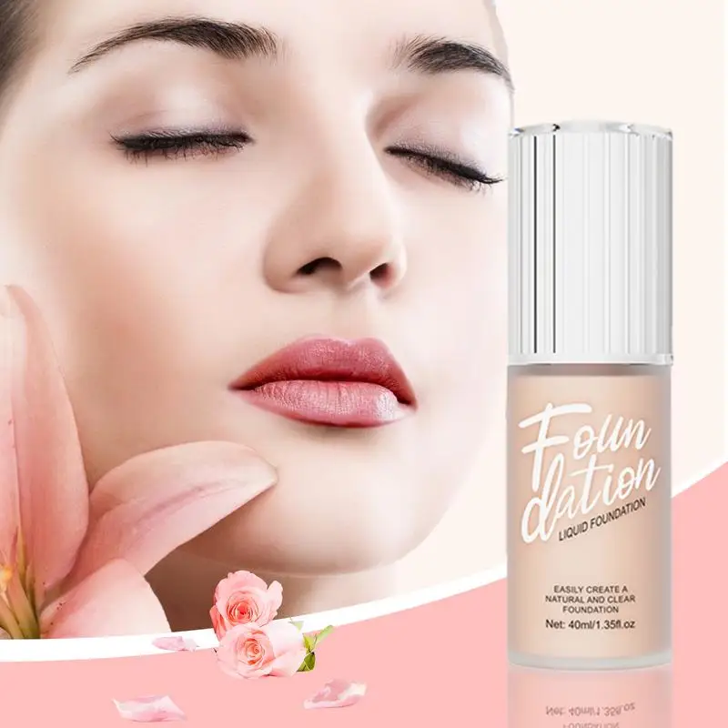 

Liquid Foundation Makeup 40ml Liquid Full Coverage Non Greasy Breathable Nourishing Oil Control Moisturizing Skin Tone Accessory