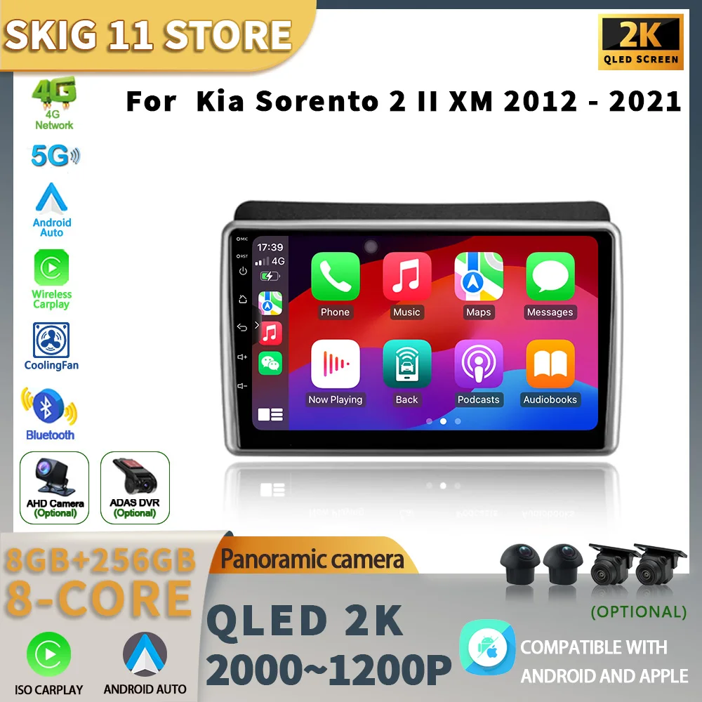 

Android 13 For Kia Sorento 2 II XM 2012 - 2021 Car Radio Multimedia Video Player Navigation GPS Bluetooth WIFI 4G Carplay Camera