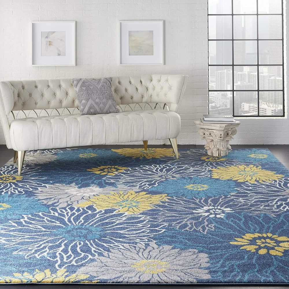 

9' X 12' Area Rug, Floral, Farmhouse, Easy Cleaning, Non Shedding, Bed Room, Living Room, Dining Room, Kitchen (9x12)