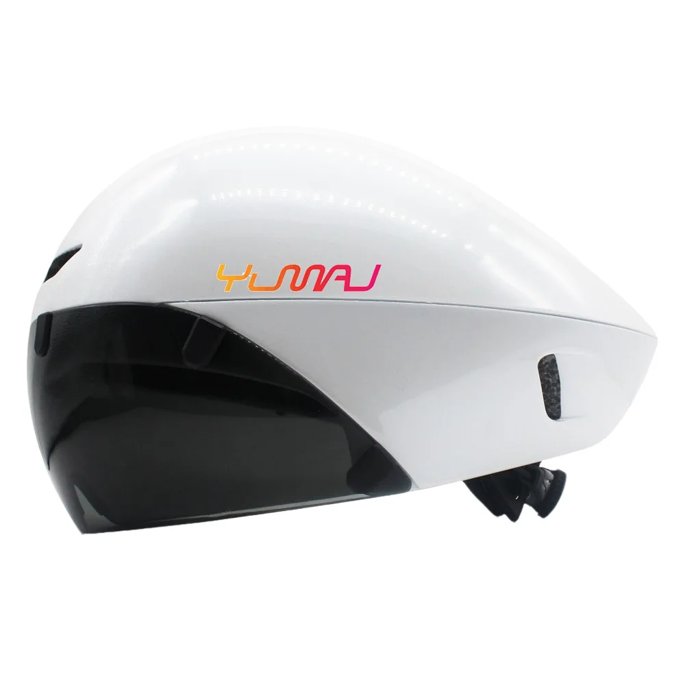 YUMAJ TT Bicycle Helmet Aerodynamic Triathlon-Specific Cycling Helmet with Panoramic Surround Magnetic Goggles YM-88