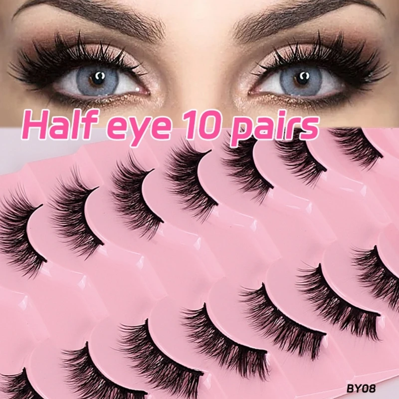 

10 Pairs False Eyelashes Half Lashes Strip Natural Wispy Faux Mink Lashes Eyelashes 3D False Eyelashes for Women Drop Shipping