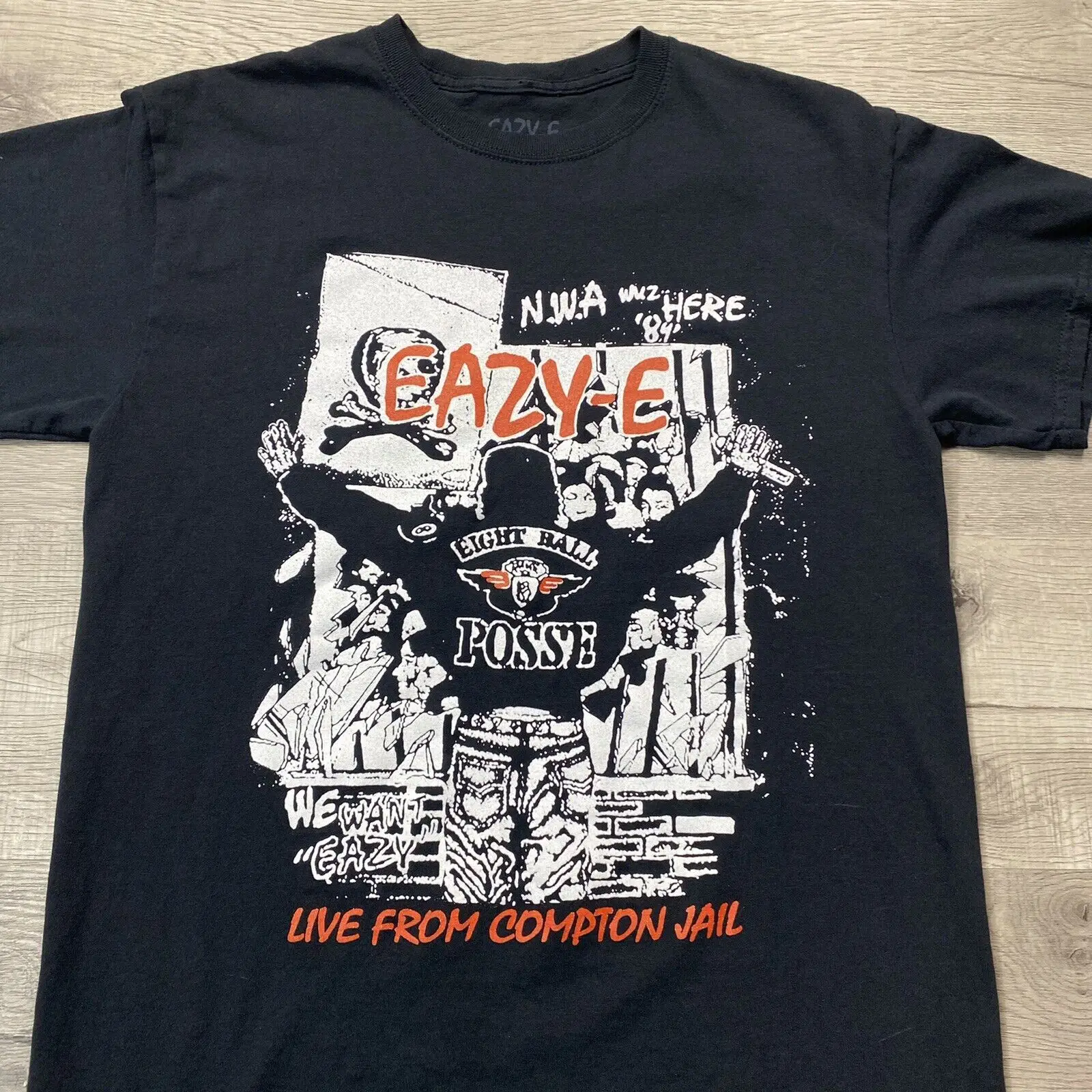 Eazy-E Rap Tee Nwa Hip-Hop Eight Ball Esse Straight Out Compton Medium M