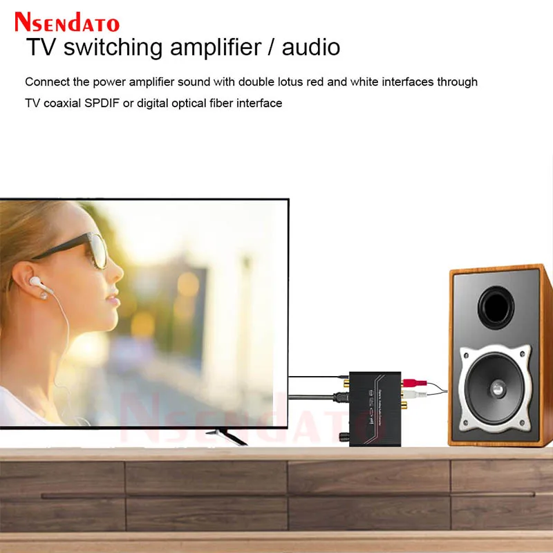 Digital DAC Audio Converter Adapter  Optical SPDIF Coaxial to Analog RCA 3.5mm Optical L/R Stereo Aux For TV PC Game Console