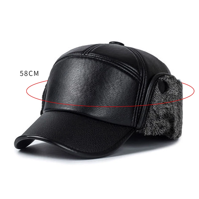Winter Baseball Cap For Men Earmuffs Warm Thicker Cap Snapback Ear Protection Dad Hats Old Man Hat