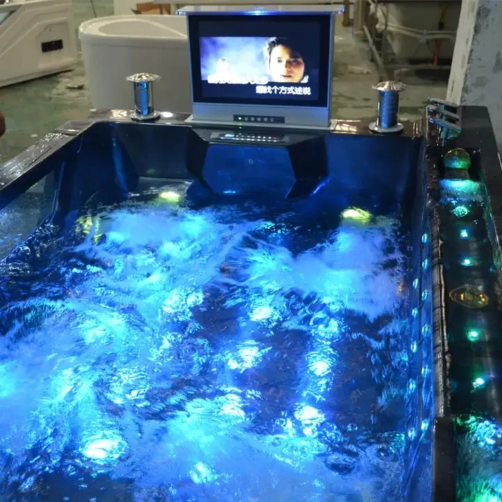 Modern bathroom black big sexy massage bathtub for fat people 4
