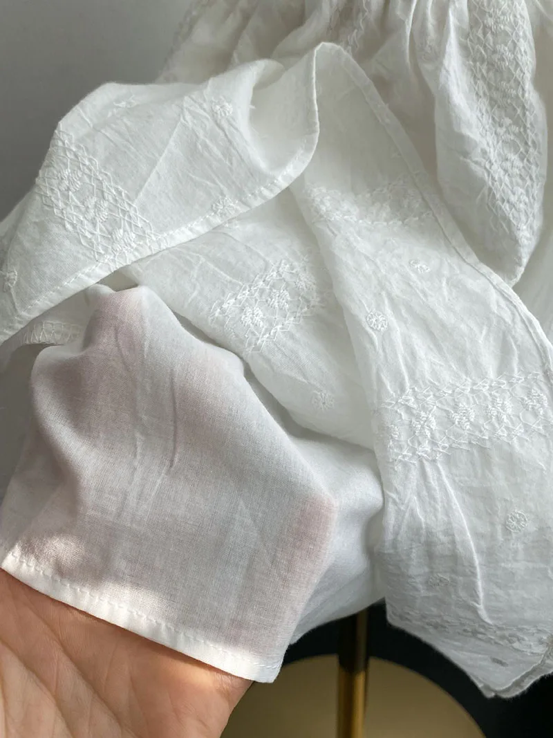 Cotton Embroidered Floral Girls Sleeveless Summer Dress