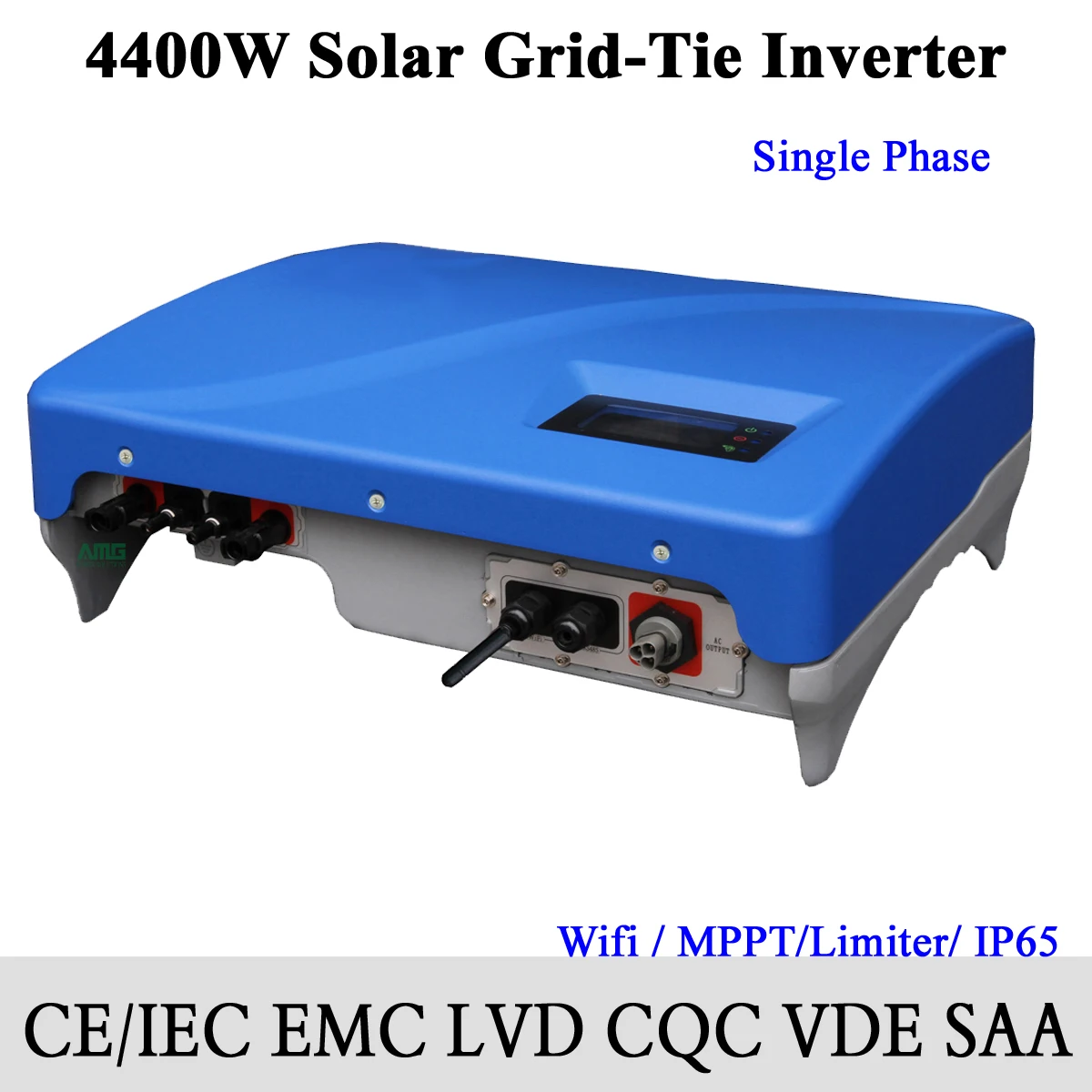 

Solar Grid Tie Inverter MPPT Single Phase 4.4KW(4400W) Dual Input Waterproof IP65 Wifi Anti-Reverse Limiter LCD Display