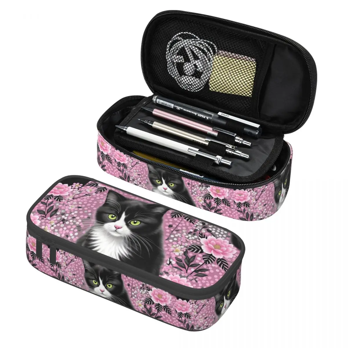 

Милые оригинальные пеналы для мальчиков и девочек с милым котиком, большая емкость, футляр для ручек, сумка, канцелярские принадлежности