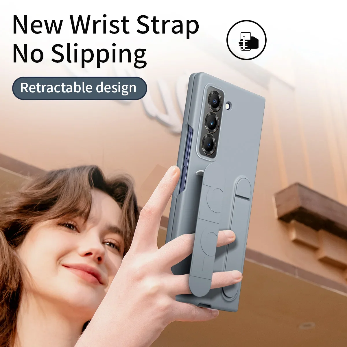 Ultra Thin Matte Retractable Wrist Strap Bracket Cover