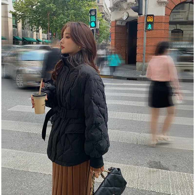 Casual Fashion Women Winter Hooded Coat Long Slim Warm Jacket Down Cotton Padded Jacket Outwear Parkas Elegant Lace Up 2023 New