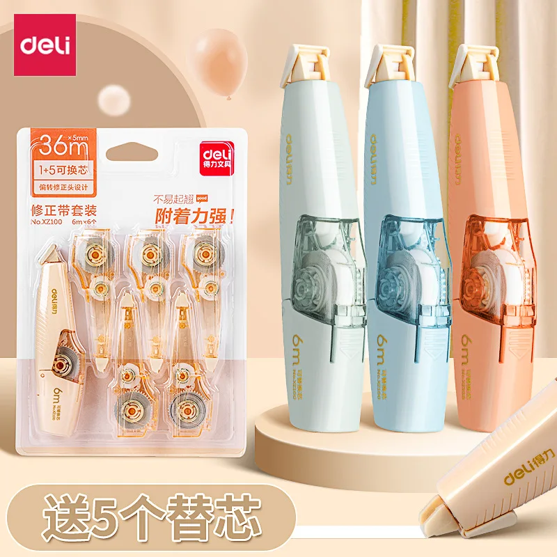Deli Correction Tape 6m*5mm Large-capacity Correct Pen Diary Scrapbooking Student School Office Supplies Roller Correction Tape - 2