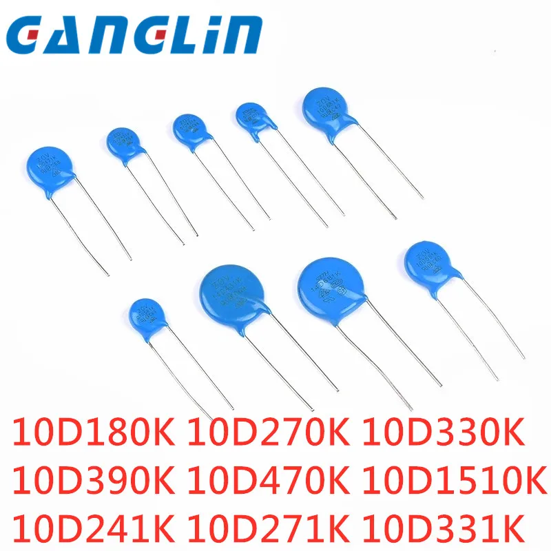 Varistor de 10 piezas 10D471K 10D270K 10D330K 10D390K 10D470K 10D151K
