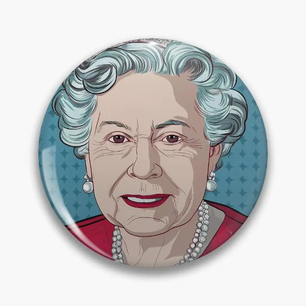 Женская Брошь на булавке, с изображением королевы Элизабет