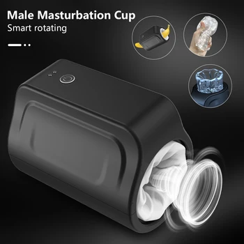 Automatic Rotation Male Masturbator Cup Double Channel Soft Silicone Reality Vagina Masturbation Machine Adult Sex Toys for Me 3