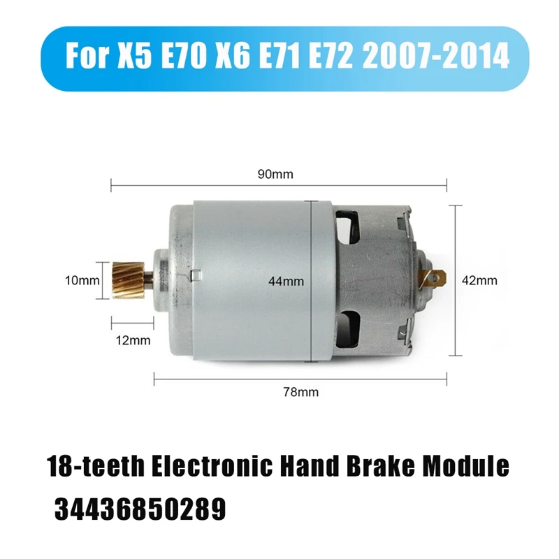 주차 전자 핸드 브레이크 액추에이터 모듈 모터 34436850289, BMW X5 E70 X6 E71 E72 2007-2014, 18 톱니, 신제품