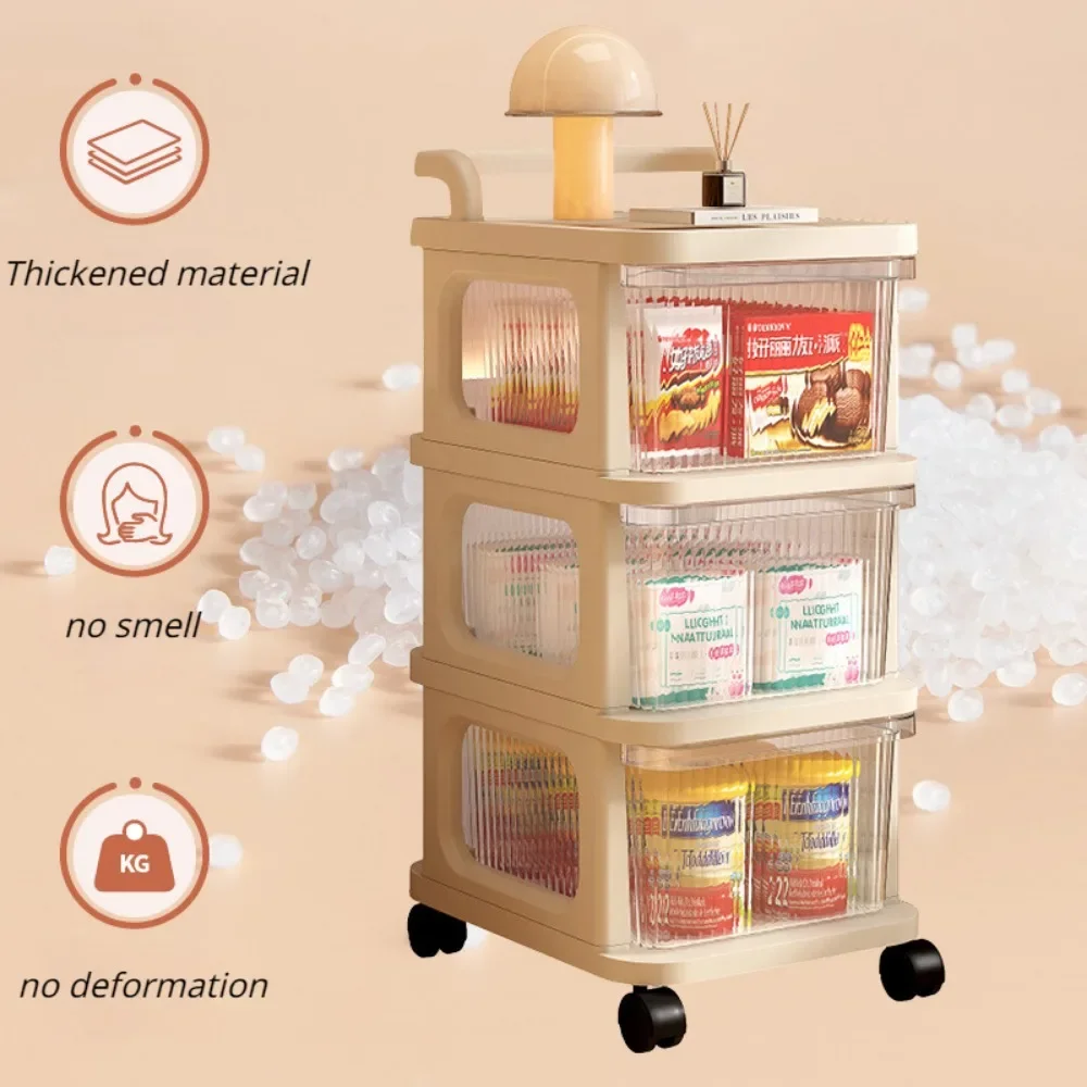 Storage rack rolling storage cart Snack Drawer Storage Rack Multi-Layer Acrylic Transparent Snack Rack Baby Product Storage Cabinet Mobile Toy Small Arrange Cart