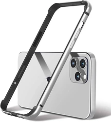 Sleek Aluminum Bumper Frame with Soft Silicone Inner Case - Slim Hard Cover - iPhoneXR(6.5