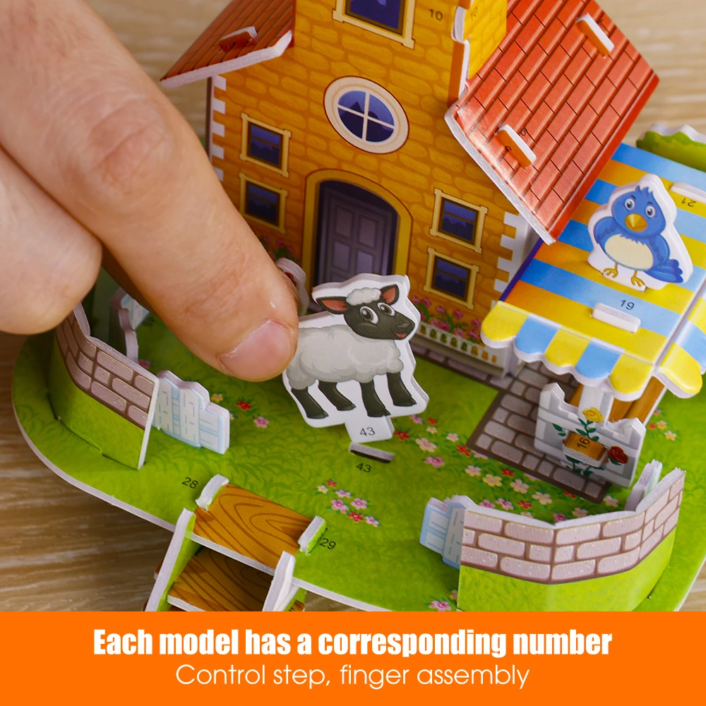 3D Three-dimensional Building Puzzle Model Toys DIY Handmade Paper Puzzle Building Blocks Educational Toy Gifts for Children - 4