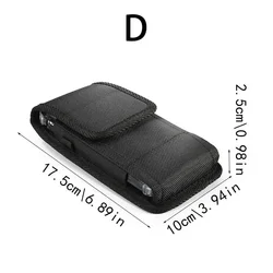 Universal Mobile Phone Nylon Pouch with Belt Clip - Black Outdoor Sports Waist Holster Case (XXL)
