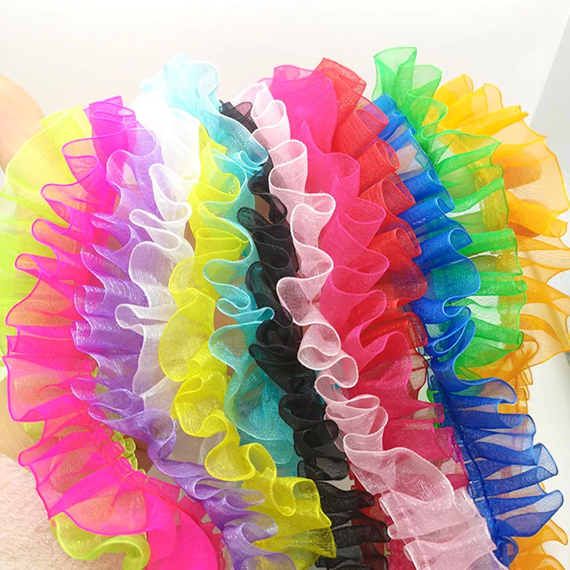 Lace Fabric 5 Yards 25mm Pleated DIY Sewing Accessories Headdress Decoration