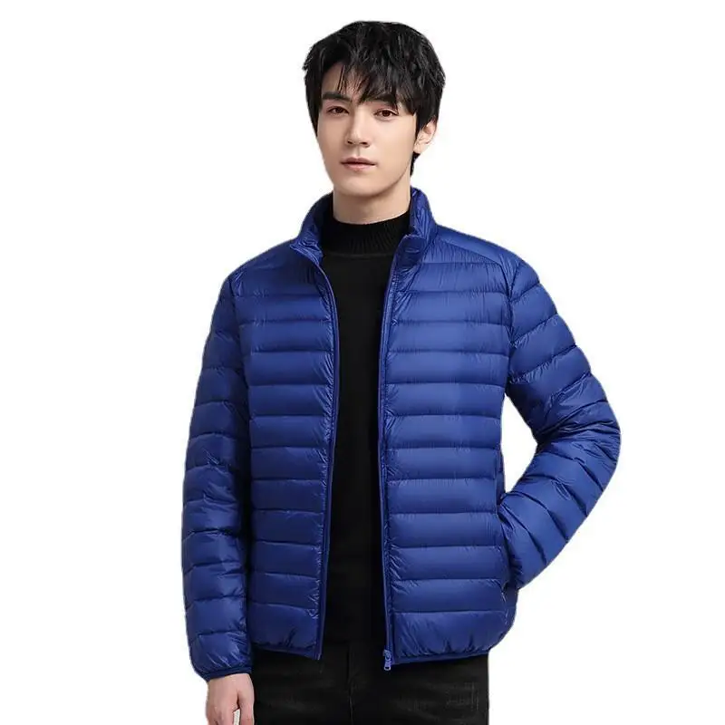 

Mens Coat Winter Autumn Down Jacket Lightweight Wind-Resistant Large Size Jackets Fashion Stand Collar Casual Solid Color Coats