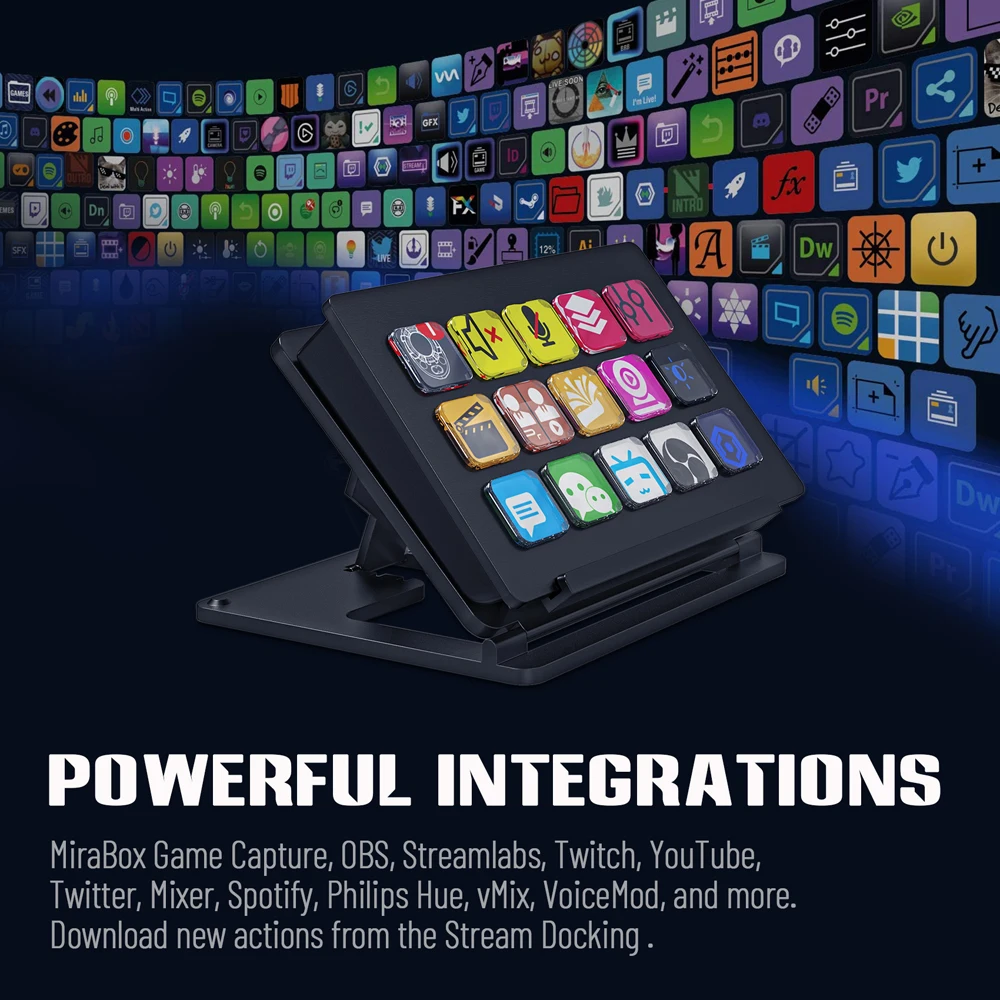 Stream Deck α׷  LCD   Ű 15 Ű ۿ ۾  Ʈ Ʃ Ʈѷ ũ  ٷΰ Ű LCD Ű ũ Ʈ ũ ̺ Ʈ  ܼ