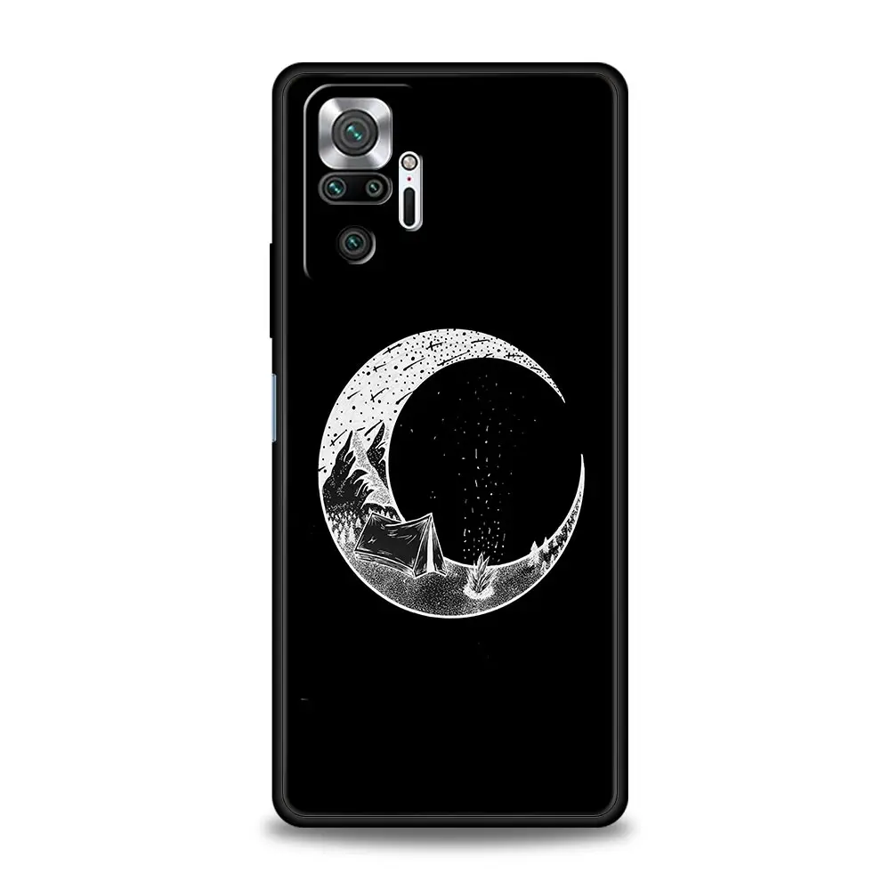 Mountain Scenery Sun & Moon Design Phone Case Cover