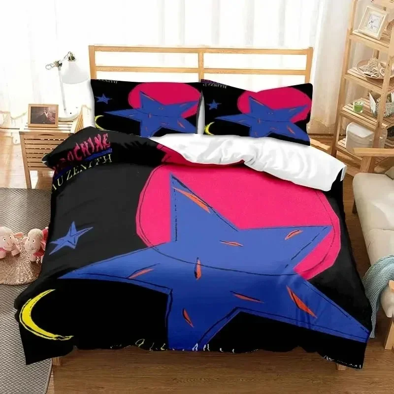 3D Print Indochine Rock Logo Bedding Set Double Twin King Duvet Cover Comforter Pillowcase Boys Girls Adults Bedroom