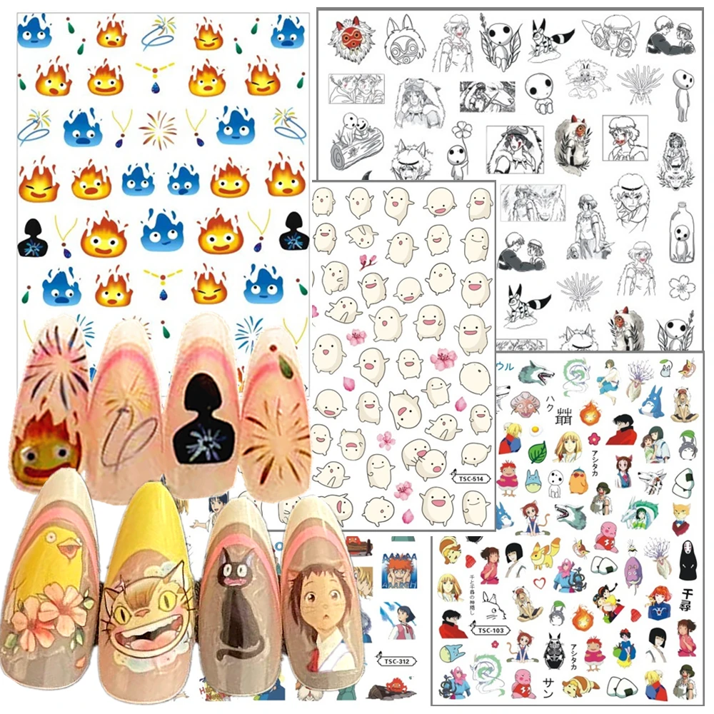 Manga Flames TSC-488 Nail Art Stickers Self Adhesive Nail Art Decals For Decoration, Supplies butterfly nail stickers,nail art tools,nail decals