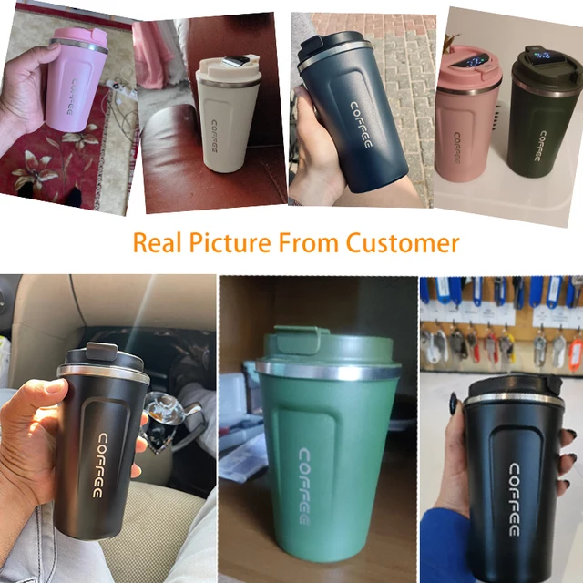 Aolieh Tazza Da Viaggio Isolata Con Coperchio, Riutilizzabile, A Doppia Parete, A Tenuta Stagna, In Acciaio Inox, Per Bevande Calde E Fredde, Caff&egrave;