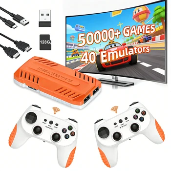 Nuova Console di Gioco 4K X10 PRO 128G 2026 con 50K Giochi Integrati, Oltre 40 Emulatori, Giochi Retro e Controller Dual 2.4G
