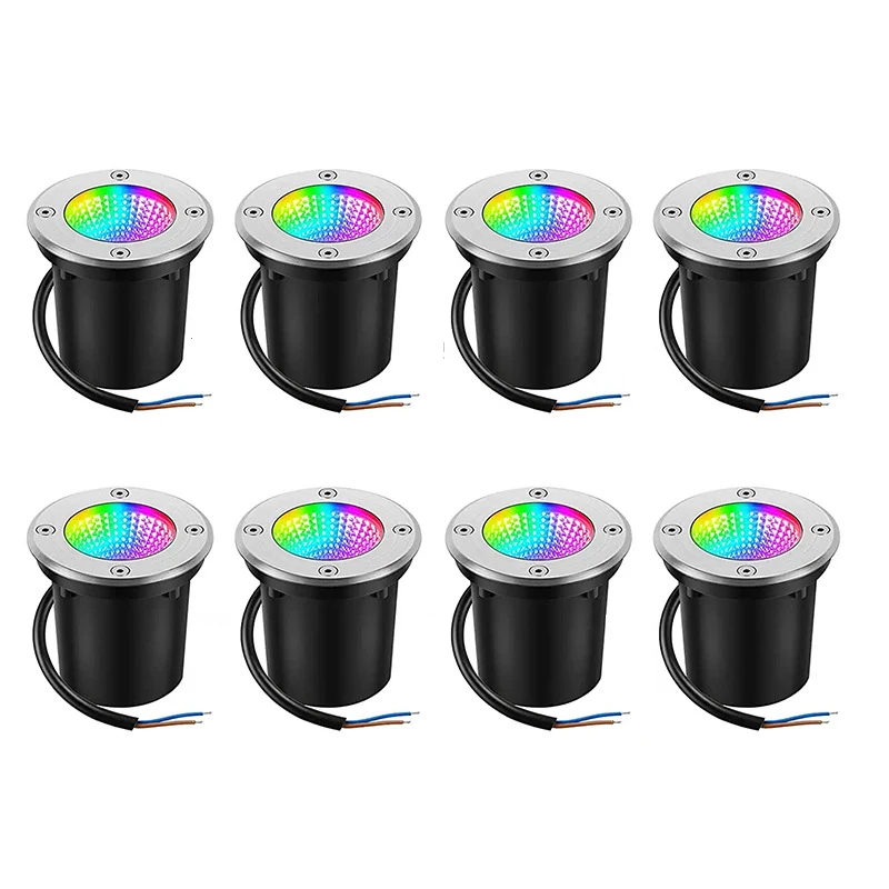 AUTO RGB Waterproof Led Garden IP67 Underground Lamp 10W 15W  Outdoor Buried Garden Spot Recessed Lnground Lighting