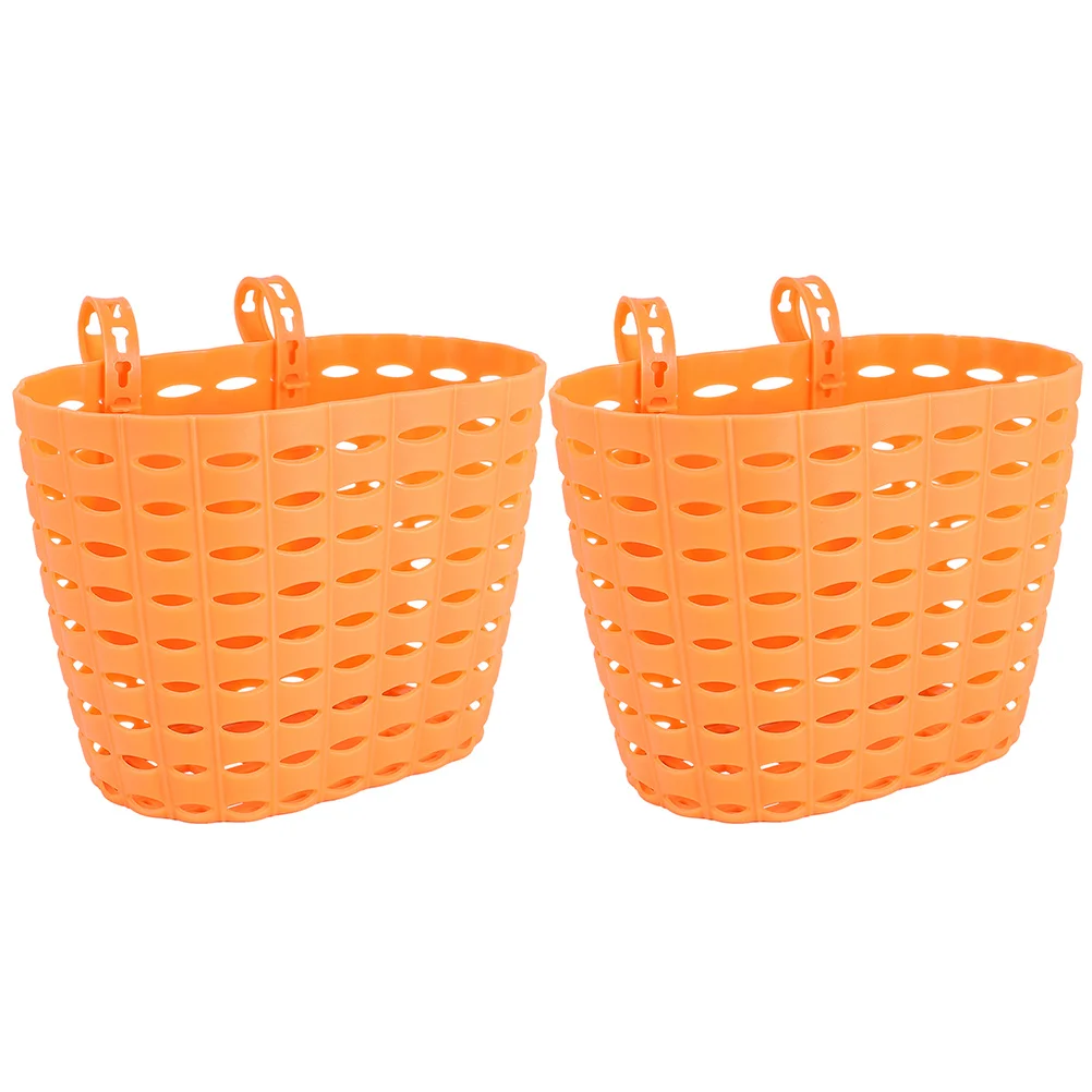

2pcs Kids Bike Cart Plastic Bag Cargo Storage Bike Front Handlebar Baskets