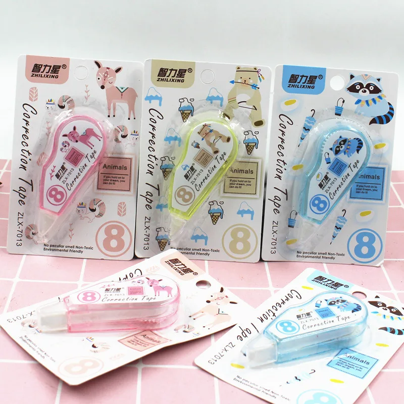 Cute Kawaii Cartoom Animals Correction Tape 1 Piece Stationery Office School Supplies Christmas Gifts