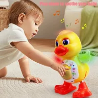 Electric Dancing Duck Funny Blink Eyes Flashing Light Shake The Body Cute Musical Cartoon Animal Educational Toy Children Gift 1