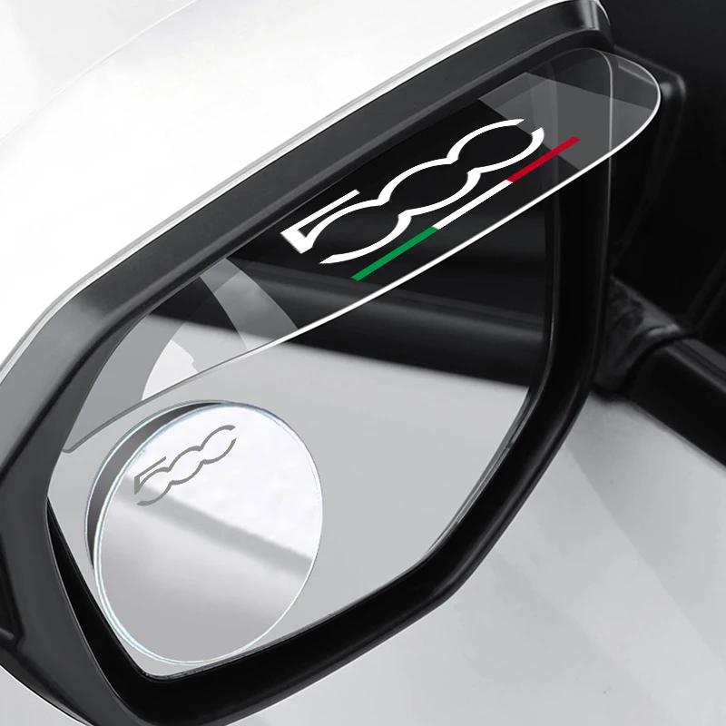Car rearview mirror 2PCS small round mirror blind spot rainproof suitable for Fiat Abarth 500 500L 500X 500C