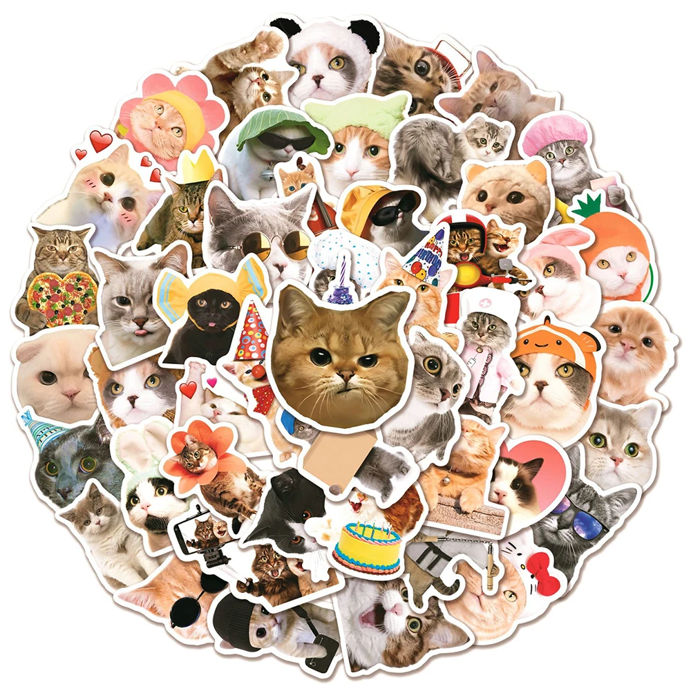 

10/30/50pcs Cute Cat Meme Pet Stickers Kawaii Animals Cartoon Sticker DIY Kids Toy Phone Case Refrigerator Suitcase Decals Gift