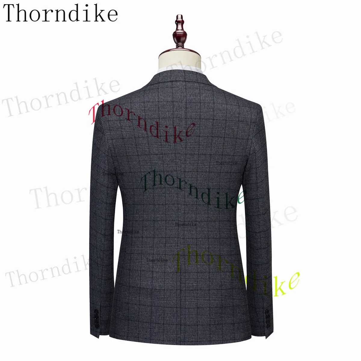 Thorndike 2023 Classic Glen Plaid 3 Piece Vintage Men Suits Winter Jacket Vest Pants Tailor-Made Business Office Wedding 3