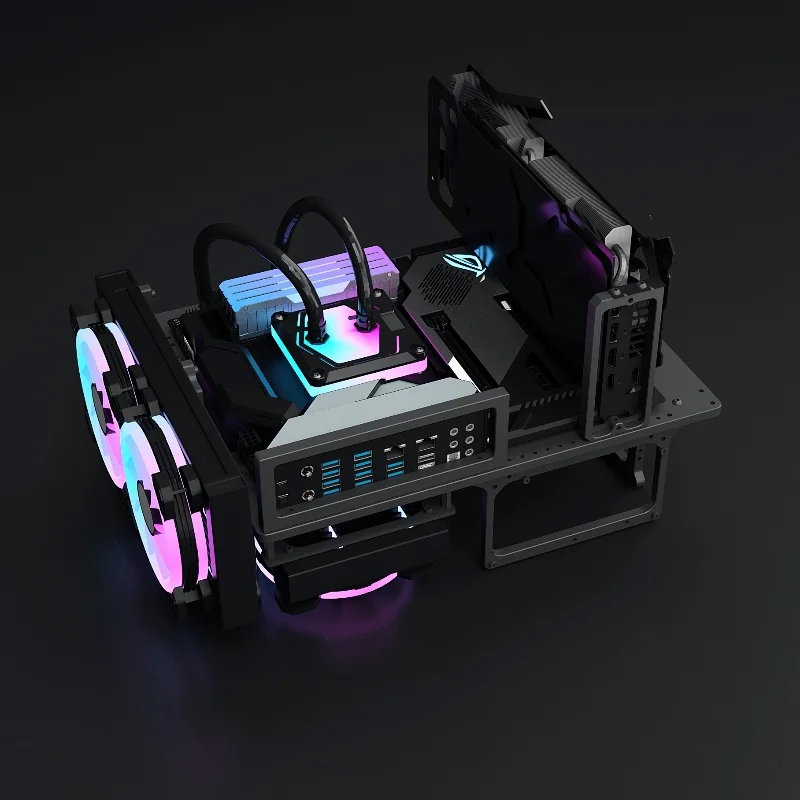 Socooler Computer Case B Aviation Aluminum Simple Unpacking PC Water-cooled portable support itx Stand 4090