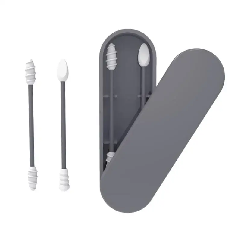 Ear Cleaner Stick Mini Cotton Swabs Reusable Q-tips For Ears Extra Soft BPA Safe Thin Cotton Swabs Kids Safety Silicone