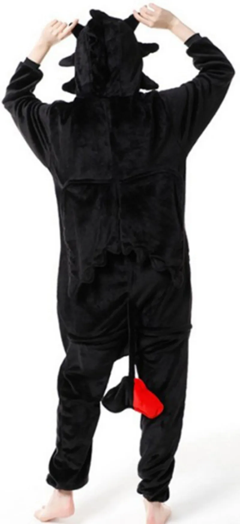 Winter Anime Black White Onesies Pajamas Animal Cartoon Flannel Costume Unisex Adults Halloween Party Jumpsuit With A Tail
