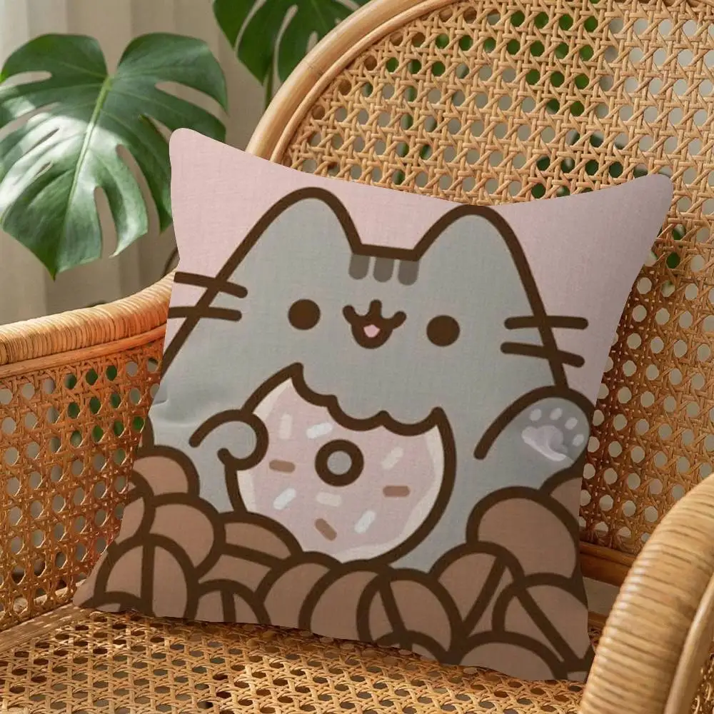 귀여운 P-pusheen-S CUTE 메이플 디자인 쿠션 커버 행복한 가을 수확 장식 휴일 장식 베개 커버