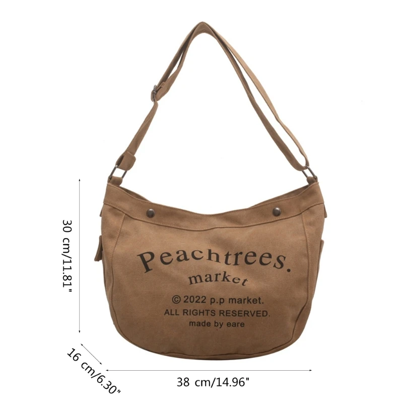 Letter Printed Crossbody Bag Womens Lightweight Postman Bag Simple School Bag Single Shoulder Bag Casual Bag